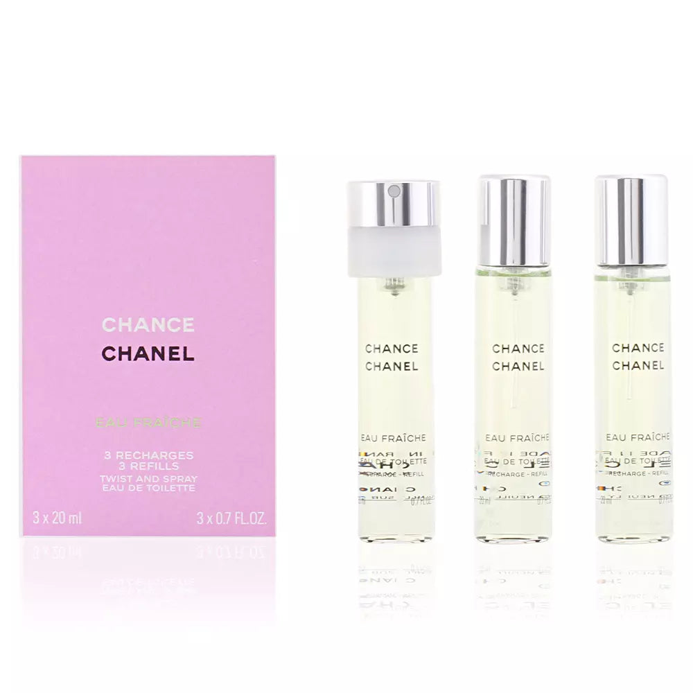 CHANEL CHANCE EAU FRAÎCHE eau de toilette twist & spray 3 recharges 3 x 20 ml