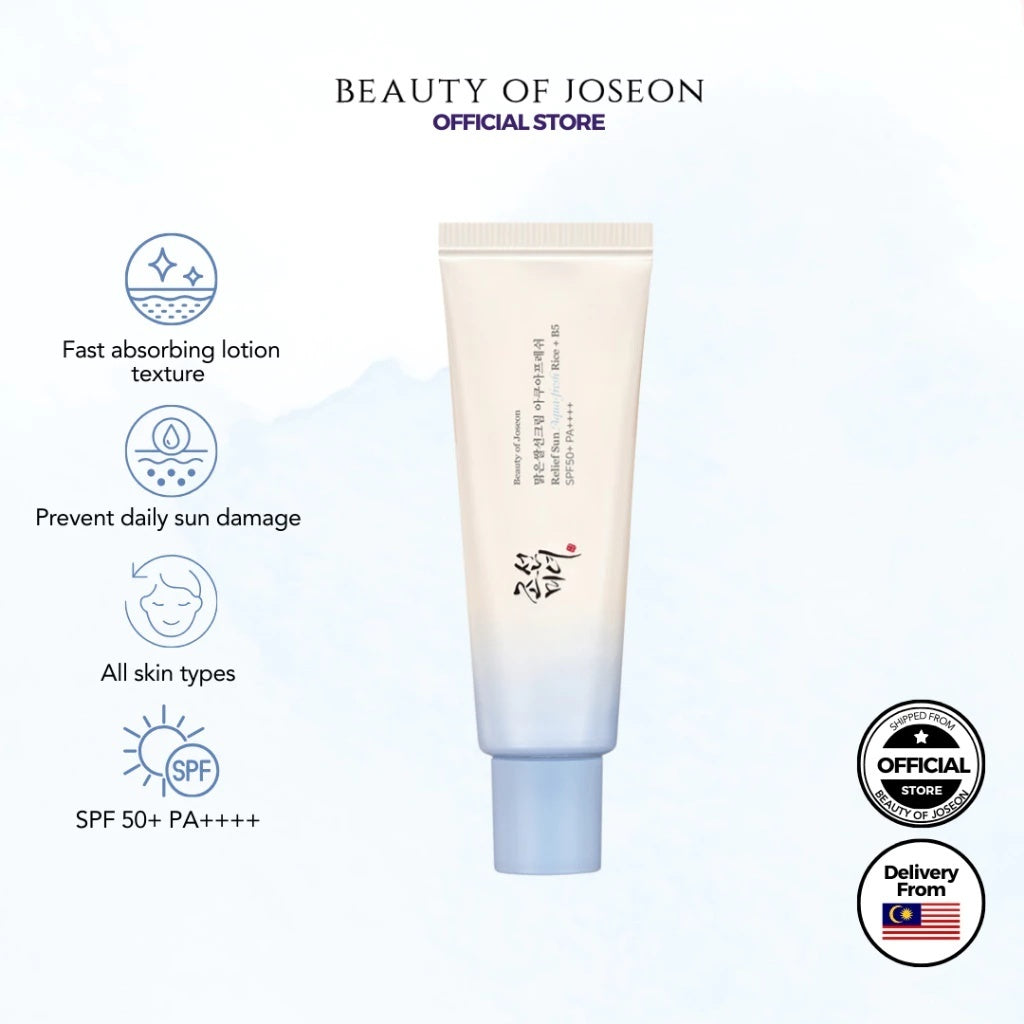 BEAUTY OF JOSEON RELIEF SUN aqua-fresh sunscreen with rice + B5 SPF50+ 50 ml