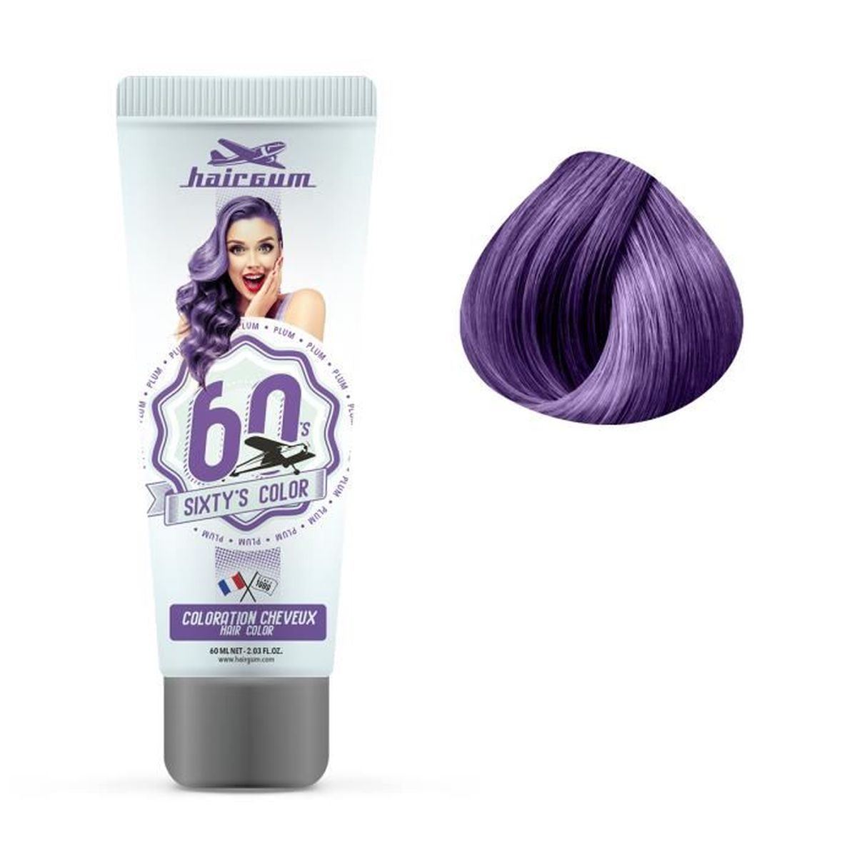 HAIRGUM SIXTY'S COLOR colorazione capelli #prugna