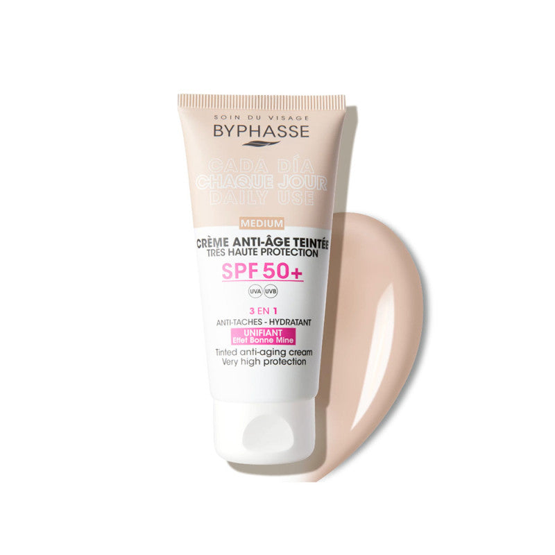 BYPHASSE Anti-aging FACIAL CREAM with color SPF50+ #medium 50 ml