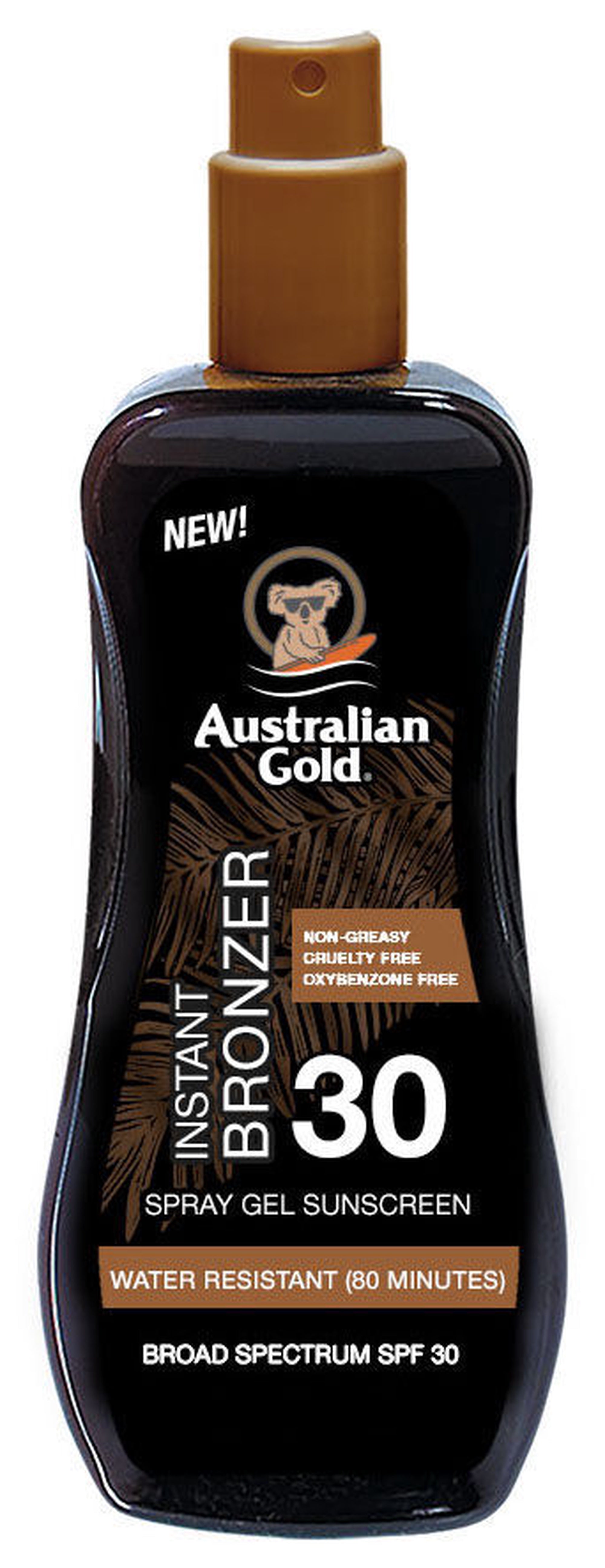 AUSTRALIAN GOLD PROTEZIONE SOLARE SPF30 spray gel con abbronzante istantaneo 100 ml