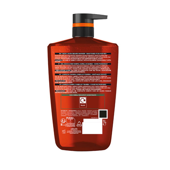 L'ORÉAL PARIS MEN EXPERT BARBER CLUB doccia corpo, capelli e barba 1000 ml
