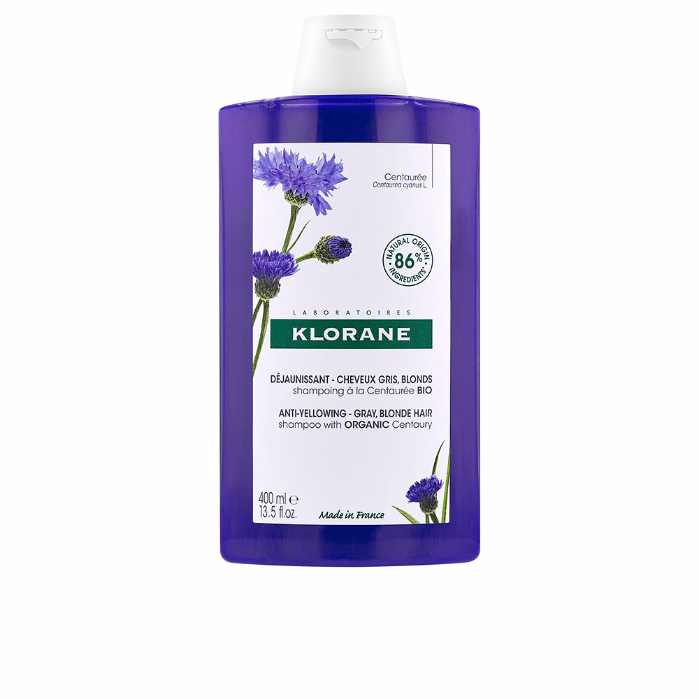 KLORANE A LA CENTAUREA BIO anti-yellowing shampoo for gray and blond hair 400 ml