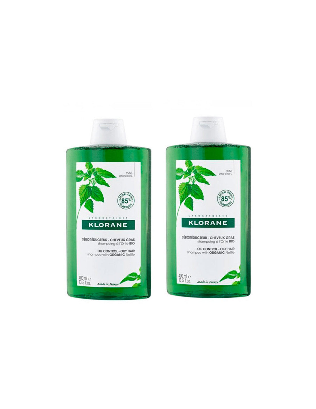 KLORANE ALL'ORTICA BIO shampoo sebo-regolatore capelli grassi 2 x 400 ml