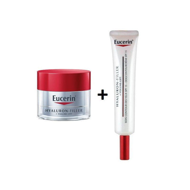 EUCERIN HYALURON-FILLER + VOLUME-LIFT CRÈME DE JOUR PEAUX NORMALES À MIXTES, LOT DE 2