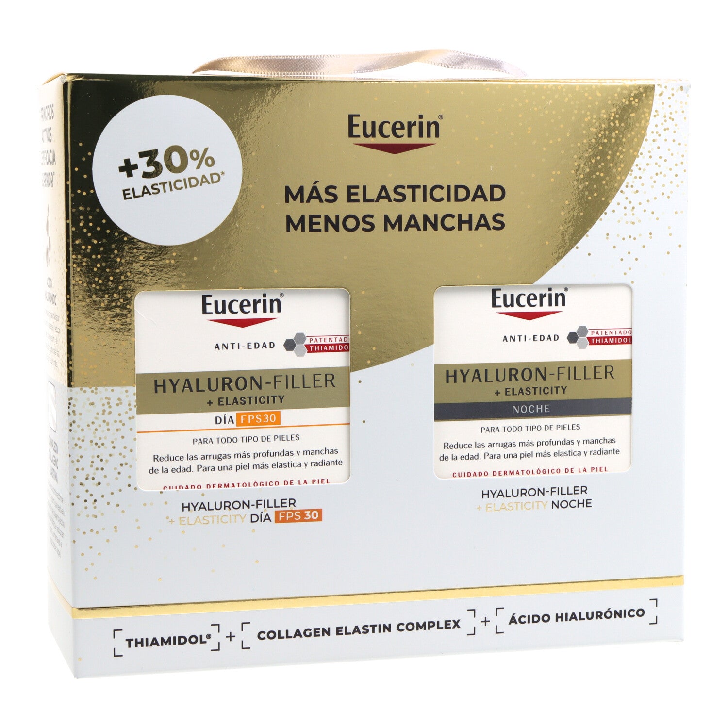 EUCERIN HYALURON-FILLER + ELASTICITY JOUR SPF30 50 ML + NUIT 50 ML COFFRET 2 pz