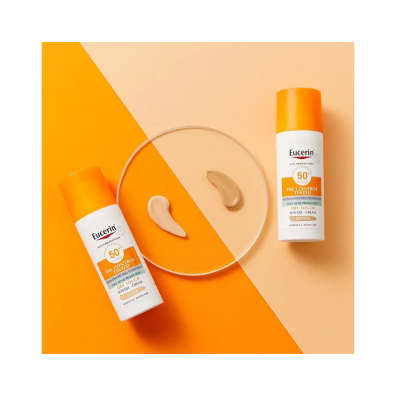 EUCERIN SUN PROTECTION oil dry touch gel-cream color SPF50+ #medium 50 ml