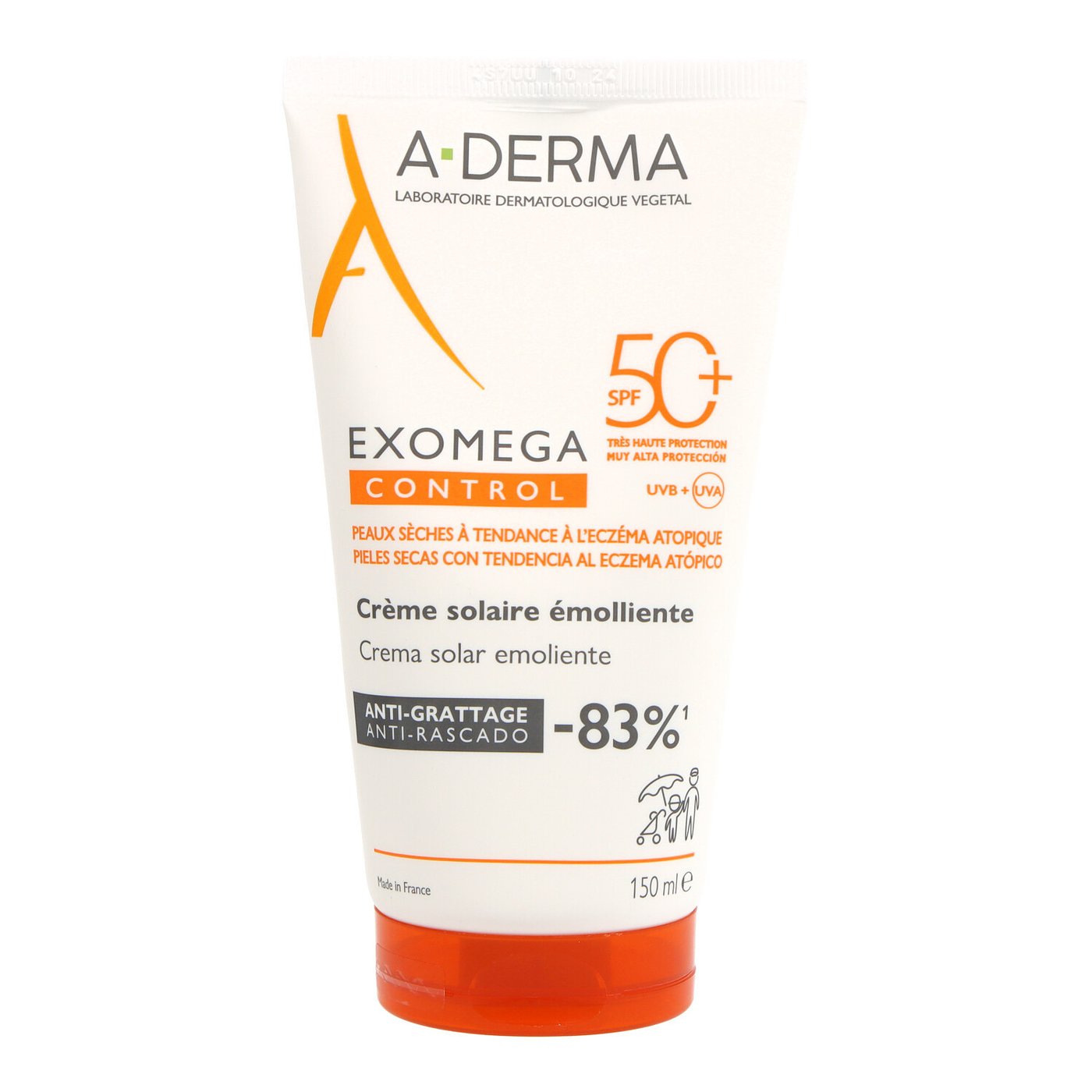 A-DERMA EXOMEGA CONTROL emollient sun cream SPF50+ 150 ml