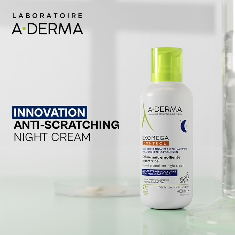 A-DERMA EXOMEGA CONTROL crema de noche reparadora emoliente para piel atópica 400 ml