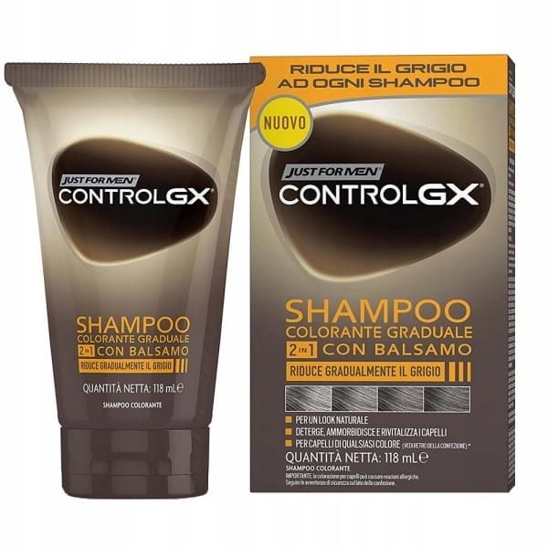 SHAMPOO RIDUCI-CAPELLI GRIGI CON BALSAMO JUST FOR MEN CONTROL GX 118 ml