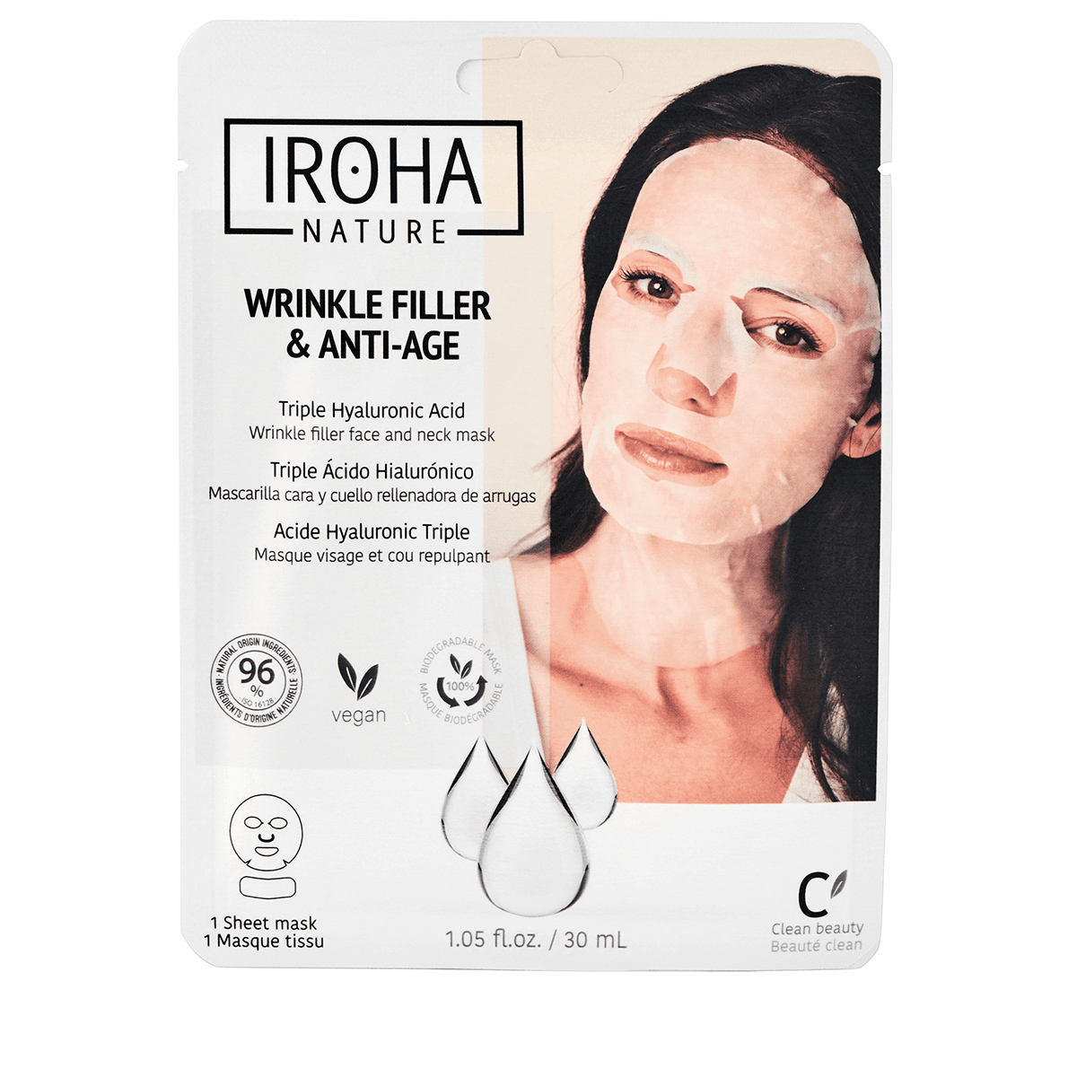 IROHA WRINKLE FILLER & ANTI-AGE wrinkle filler face & neck mask 30 ml