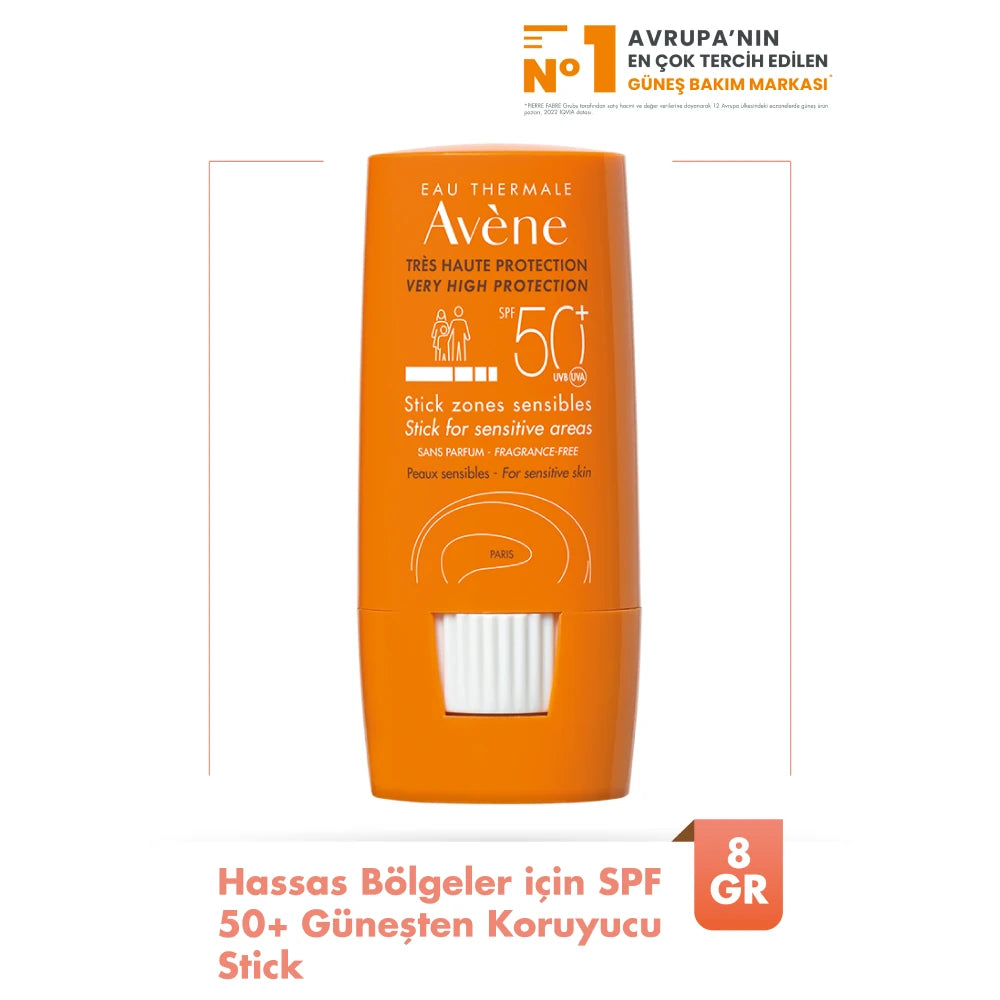 AVÈNE SOLAIRE HAUTE PROTECTION stick zonas sensibles SPF50+ 8 ml