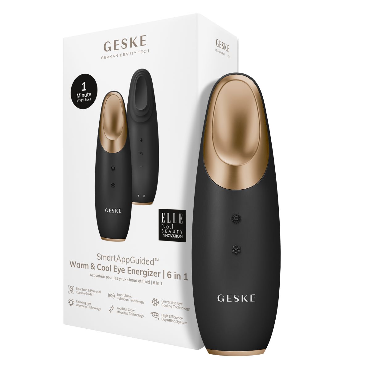 GESKE SMART APP GUIDED 6 in 1 Warm &amp; Cool Eye Energizer #black 1 pcs