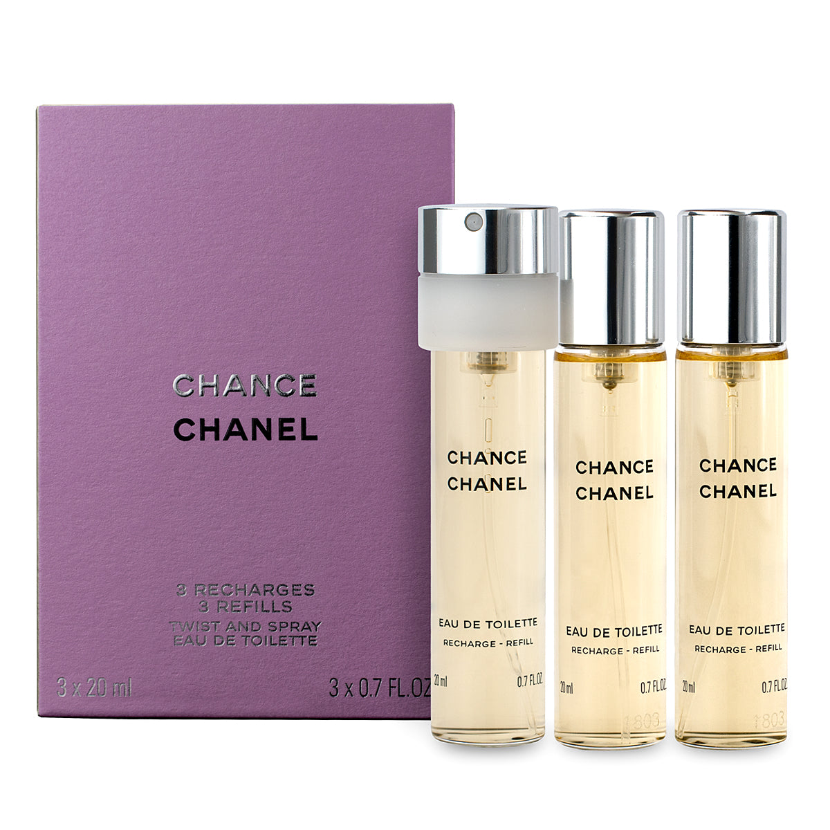 CHANEL CHANCE eau de toilette spray twist & spray 3 ricariche 3 x 20 ml