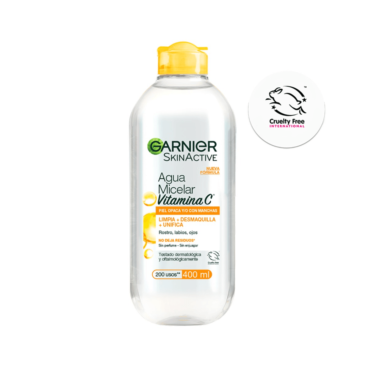 GARNIER SKINACTIVE Acqua Micellare Illuminante Vitamina C per pelle spenta e dal tono non uniforme 400 ml