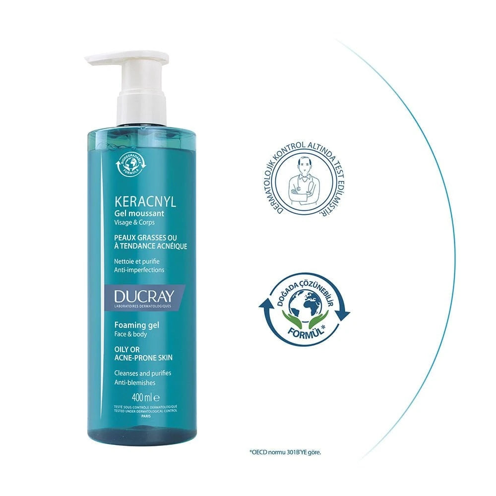 DUCRAY KERACNYL cleansing gel 400 ml