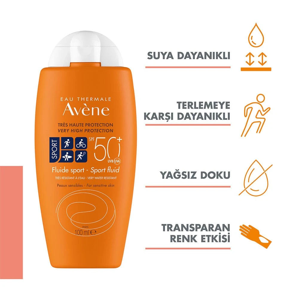 AVÈNE SOLAIRE HAUTE PROTECTION fluido sport SPF50+ 100 ml