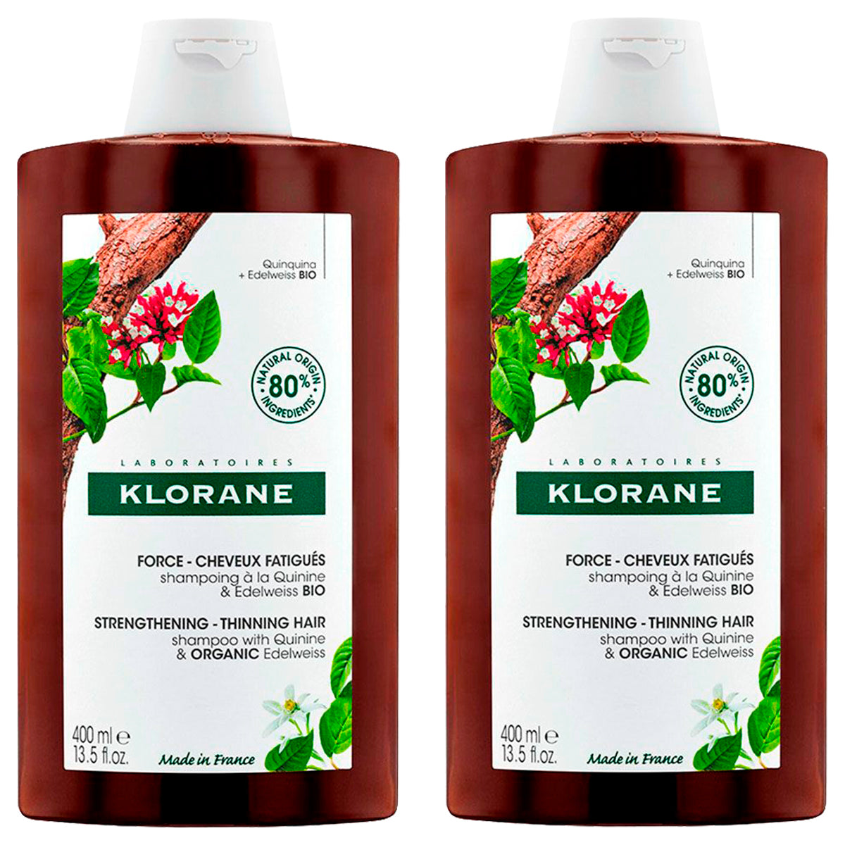 KLORANE With Quinine and Edelweiss Organic Anti-Hair Loss Shampoo 400ml