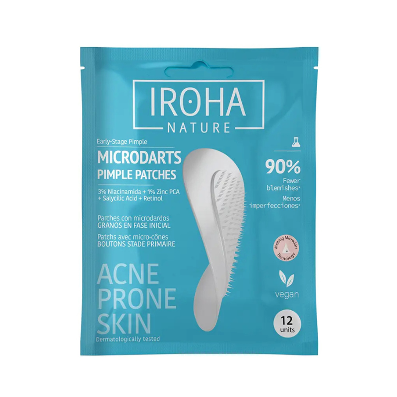 IROHA PEAUX À TENDANCE ACNÉIQUE Patchs Microdarts Boutons Acide Salicylique 12 Unités