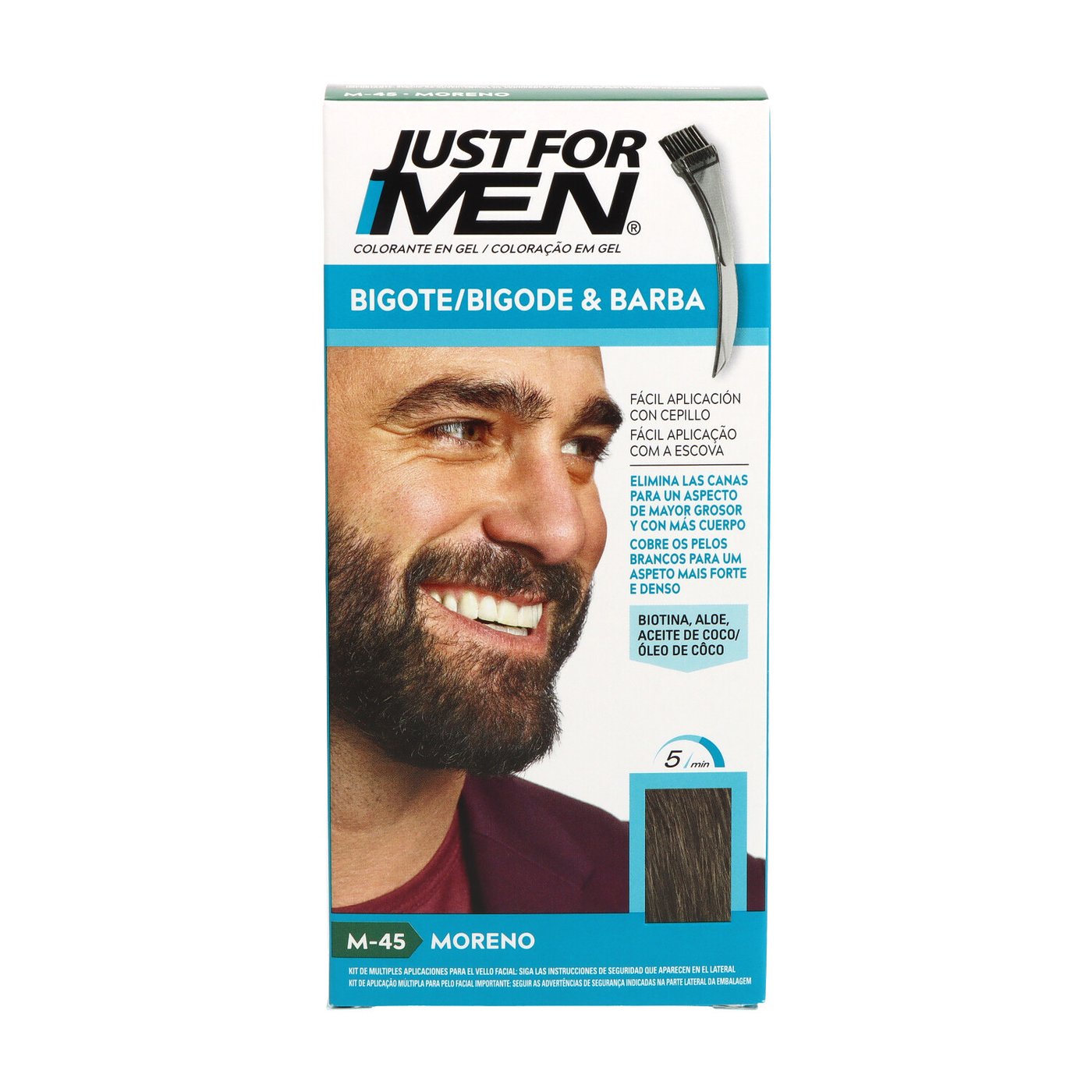 JUST FOR MEN Tinta in gel per baffi, barba e basette #Castano 15 ml
