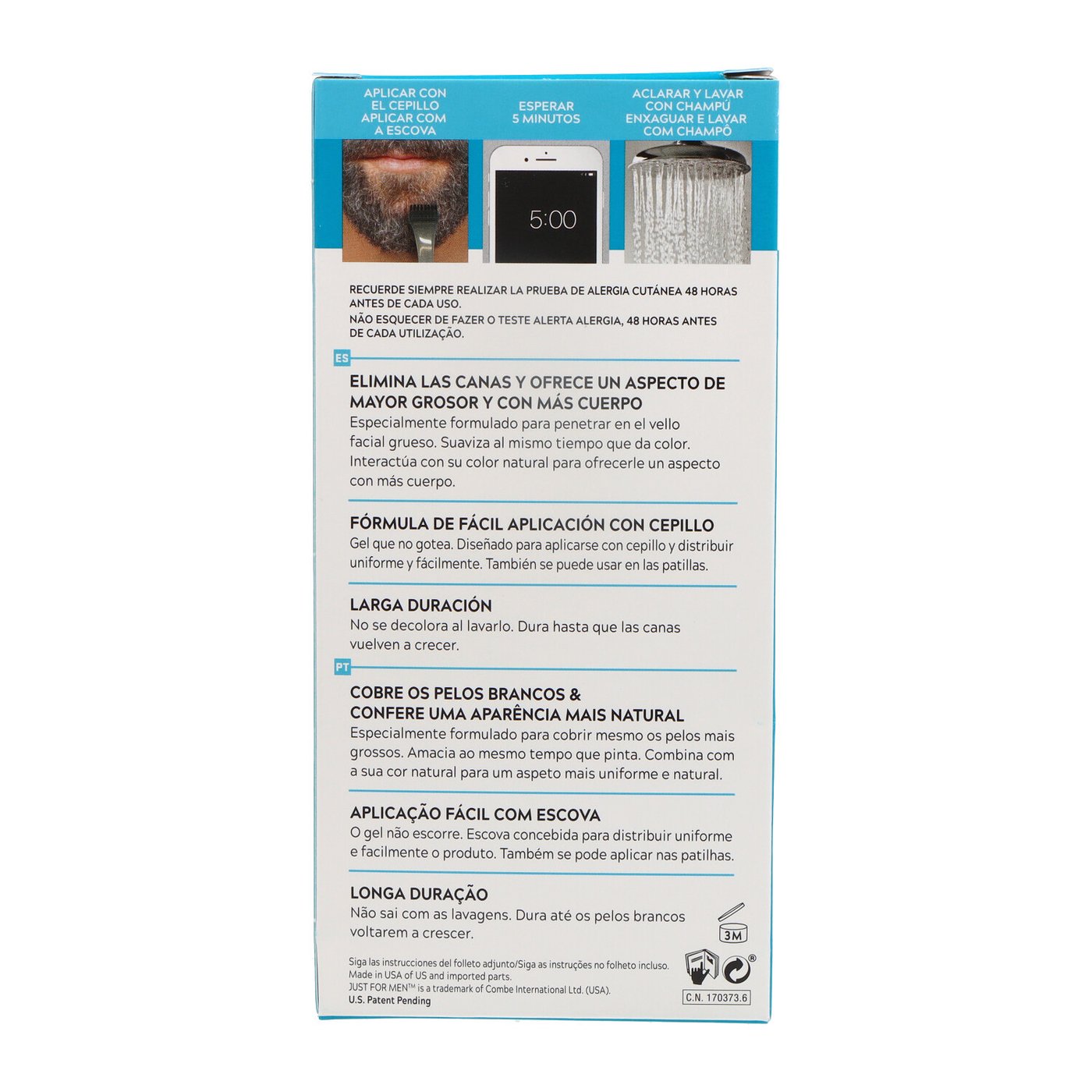 JUST FOR MEN COLORANT en gel moustache, barbe et favoris #noir 15 ml