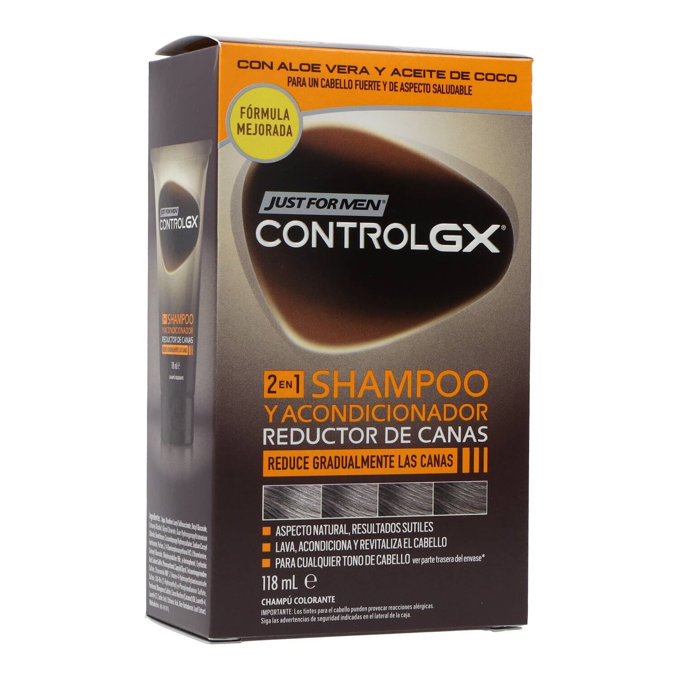 SHAMPOO RIDUCI-CAPELLI GRIGI CON BALSAMO JUST FOR MEN CONTROL GX 118 ml