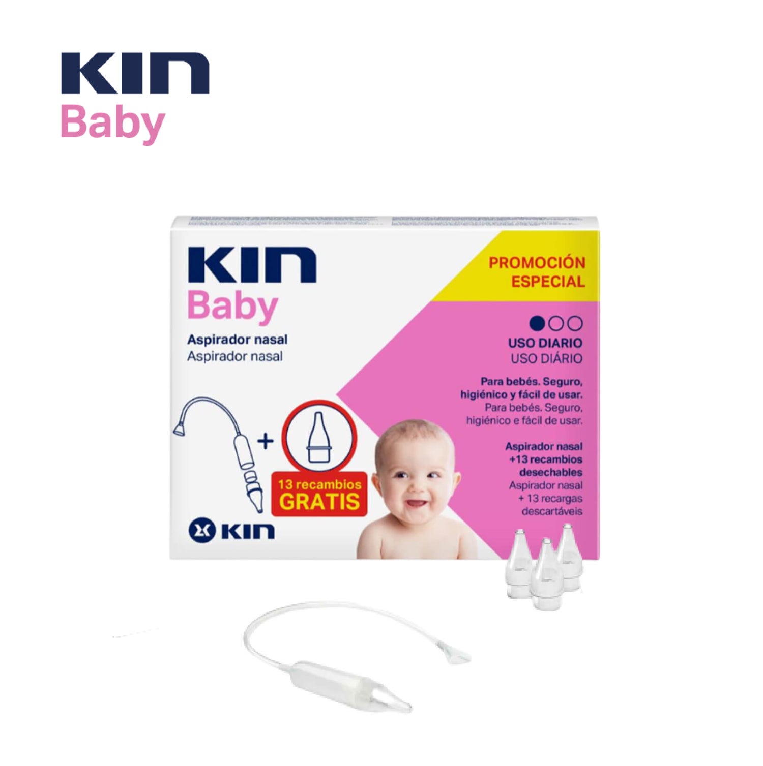 KIN BABY aspirateur nasal + recharge 2 unités