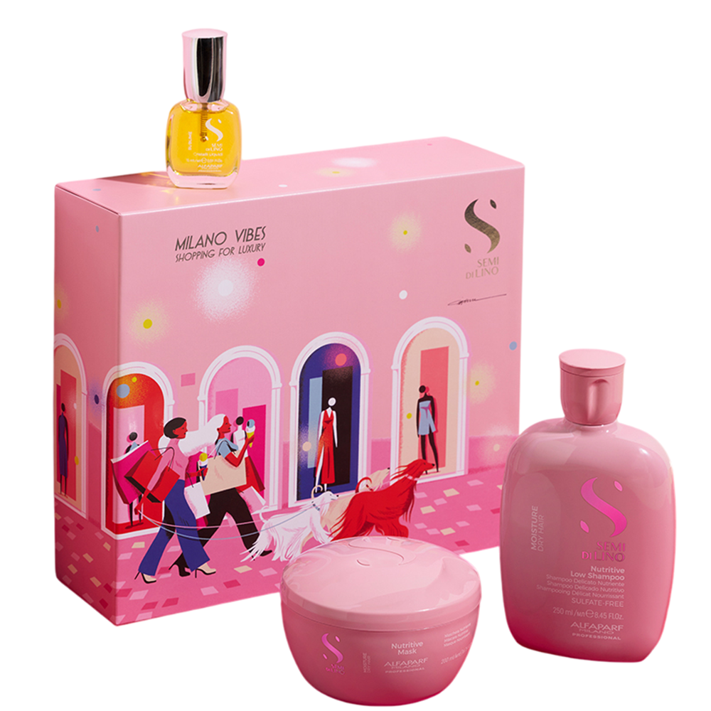 ALFAPARF MILANO SEMI DI LINO HOLIDAY MOISTURE ESTUCHE 3 pz