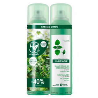 KLORANE ALL'ORTICA shampoo secco sebo-regolatore per capelli grassi confezione 2 x 150 ml