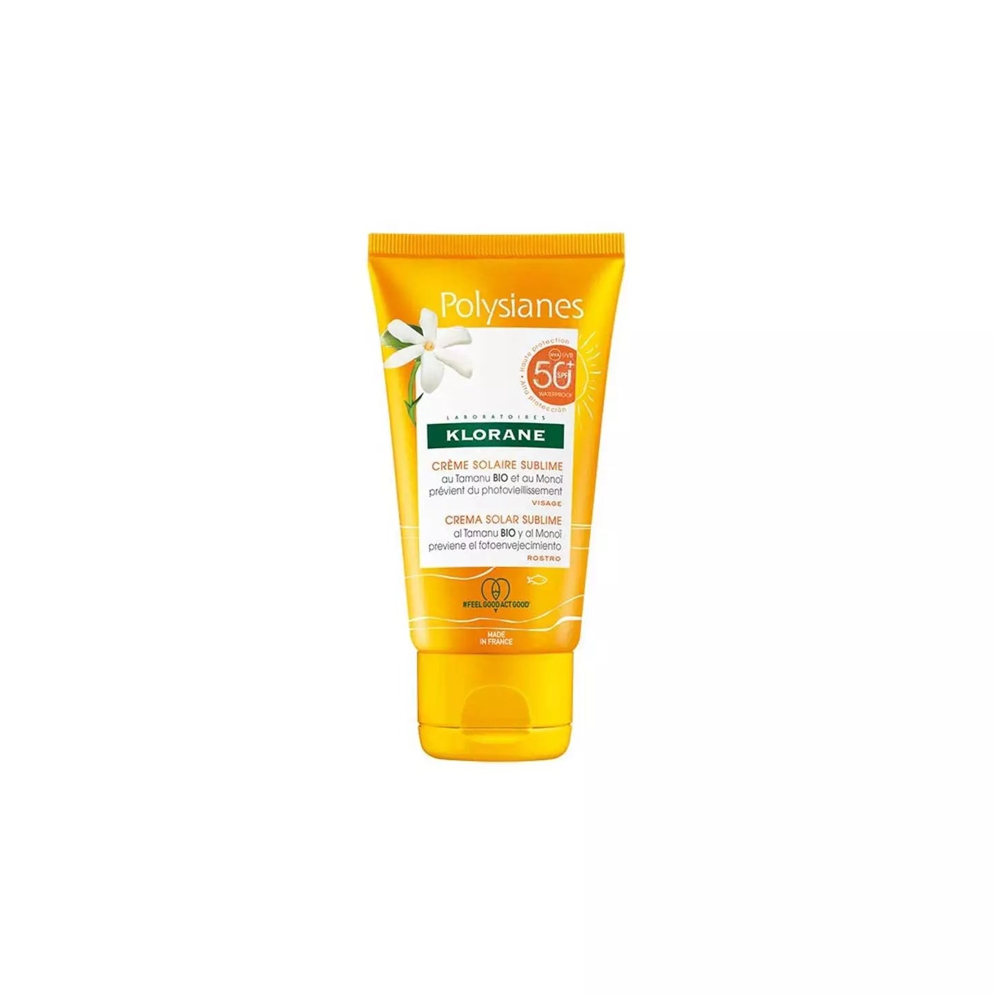 KLORANE POLYSIANES MONOÏ Y TAMANU BIO sublime sun cream SPF50+ 50 ml