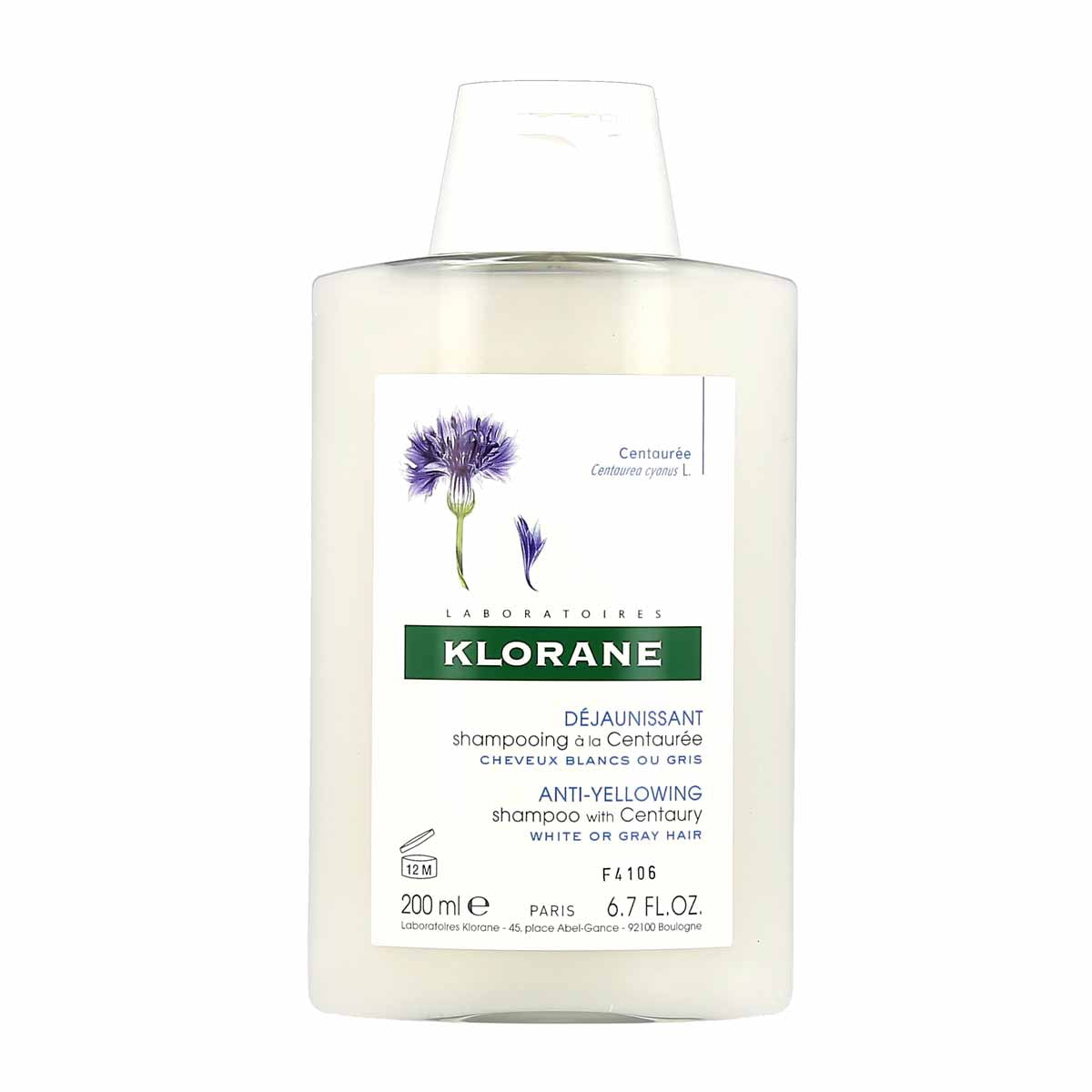KLORANE ALLA CENTAUREA BIO shampoo anti-giallo per capelli grigi e biondi 200 ml