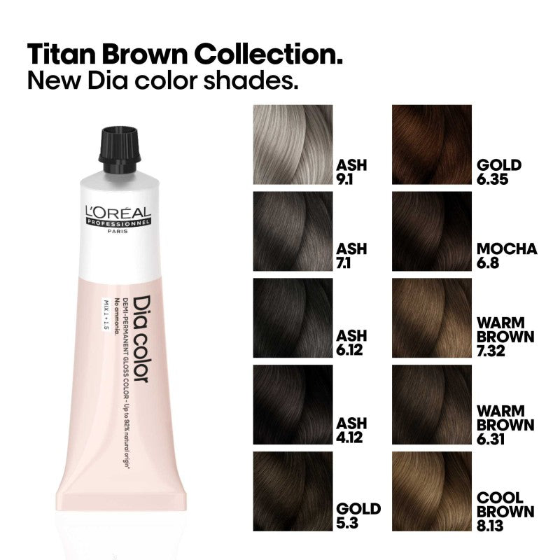 L'ORÉAL PROFESSIONNEL PARIS DIA COLOR coloration demi-permanente sans ammoniaque #4.12 60 ml