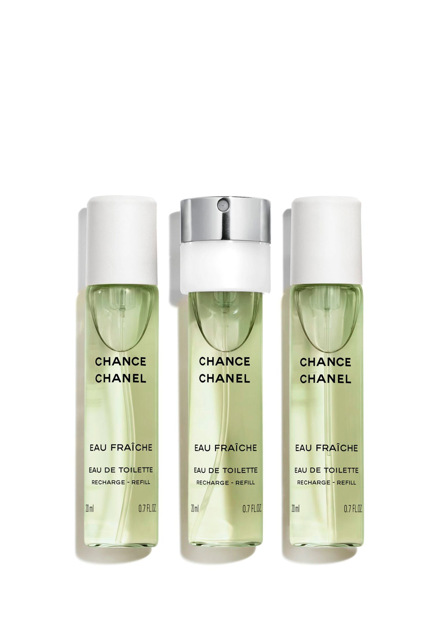 CHANEL CHANCE EAU FRAÎCHE eau de toilette twist & spray 3 recharges 3 x 20 ml