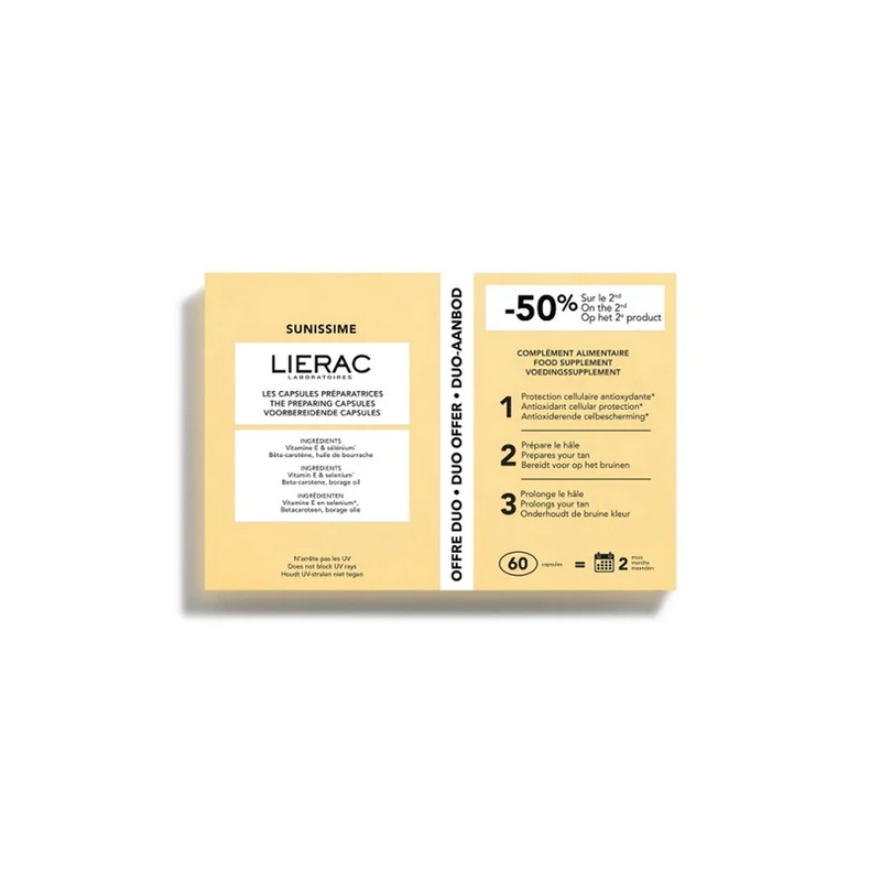 LIERAC SUNISSIME tan preparation capsules pack 2 x 30 capsules