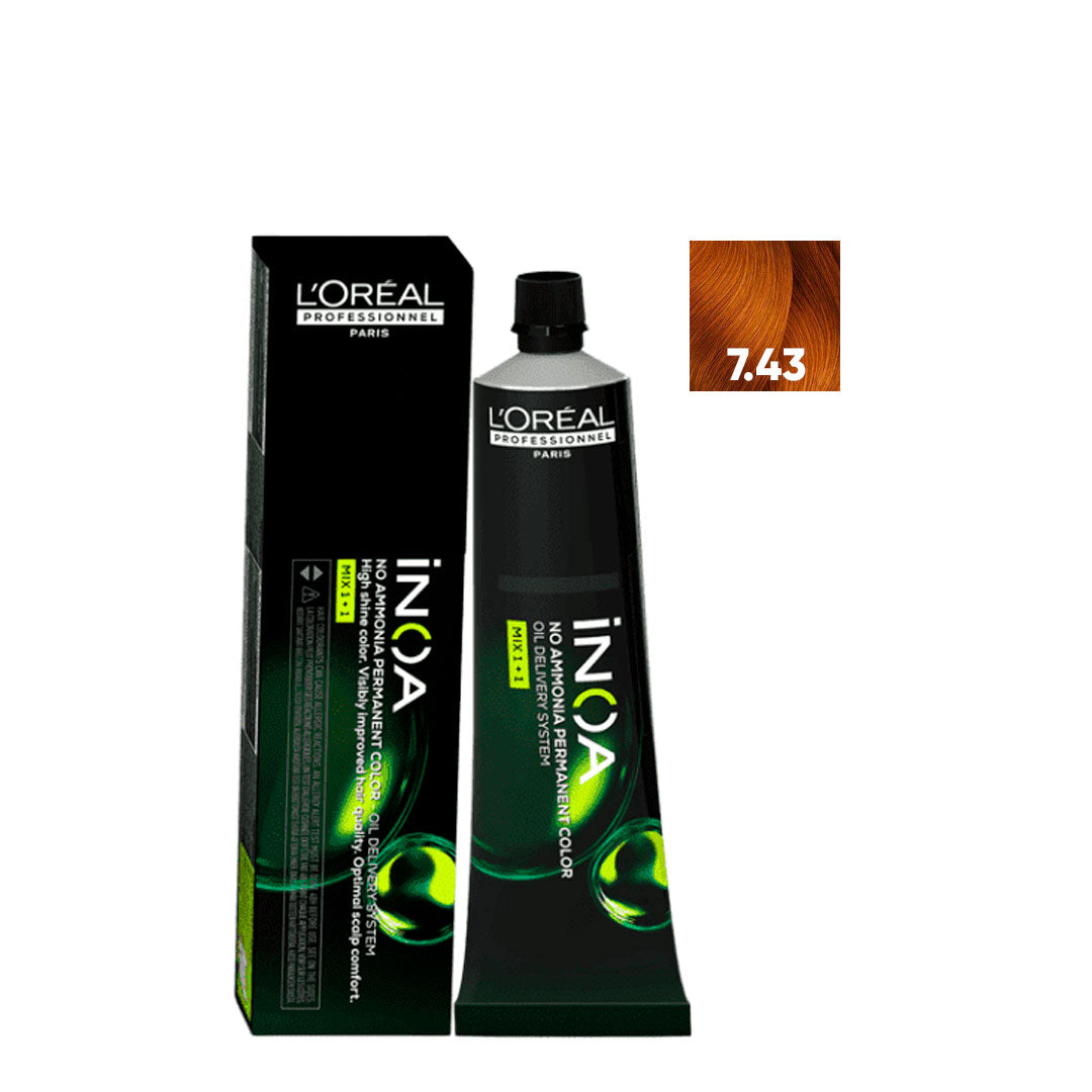 L'ORÉAL PROFESSIONNEL PARIS INOA colorazione permanente senza ammoniaca #7.43 60 gr
