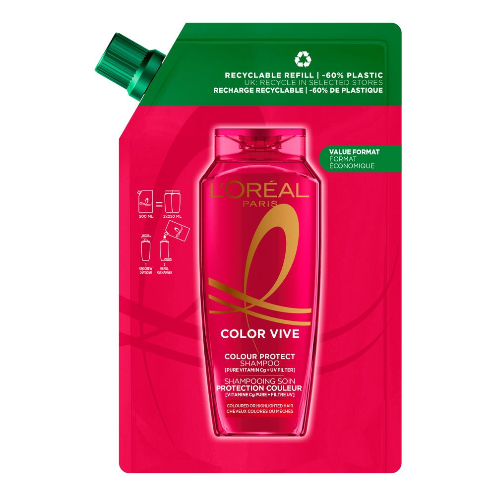 L'ORÉAL PARIS ELVIVE COLOR-VIVE shampoo protettivo ricarica eco pack 500 ml