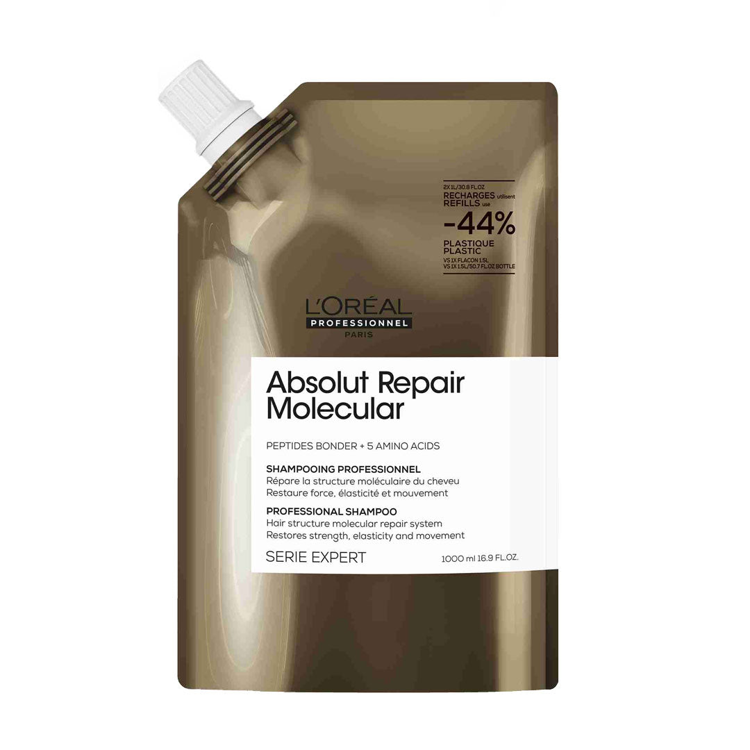 L'ORÉAL PROFESSIONNEL PARIS ABSOLUT REPAIR MOLECULAR shampoo professionale senza solfati per capelli danneggiati ricarica 1000 ml