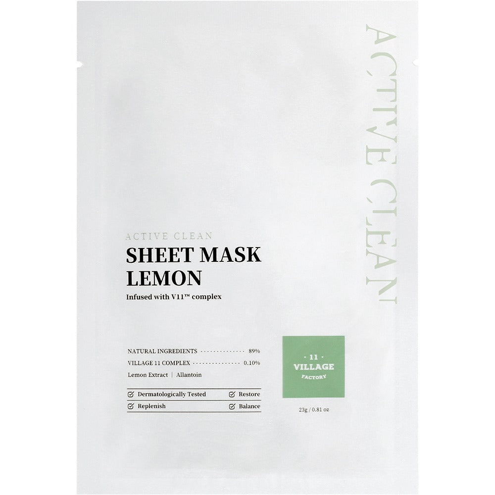VILLAGE 11 ACTIVE CLEAN maschera in tessuto limone 23 gr