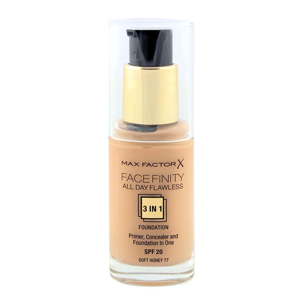 MAX FACTOR FACEFINITY 3IN1 primer, correttore e fondotinta #77-soft honey 30 ml