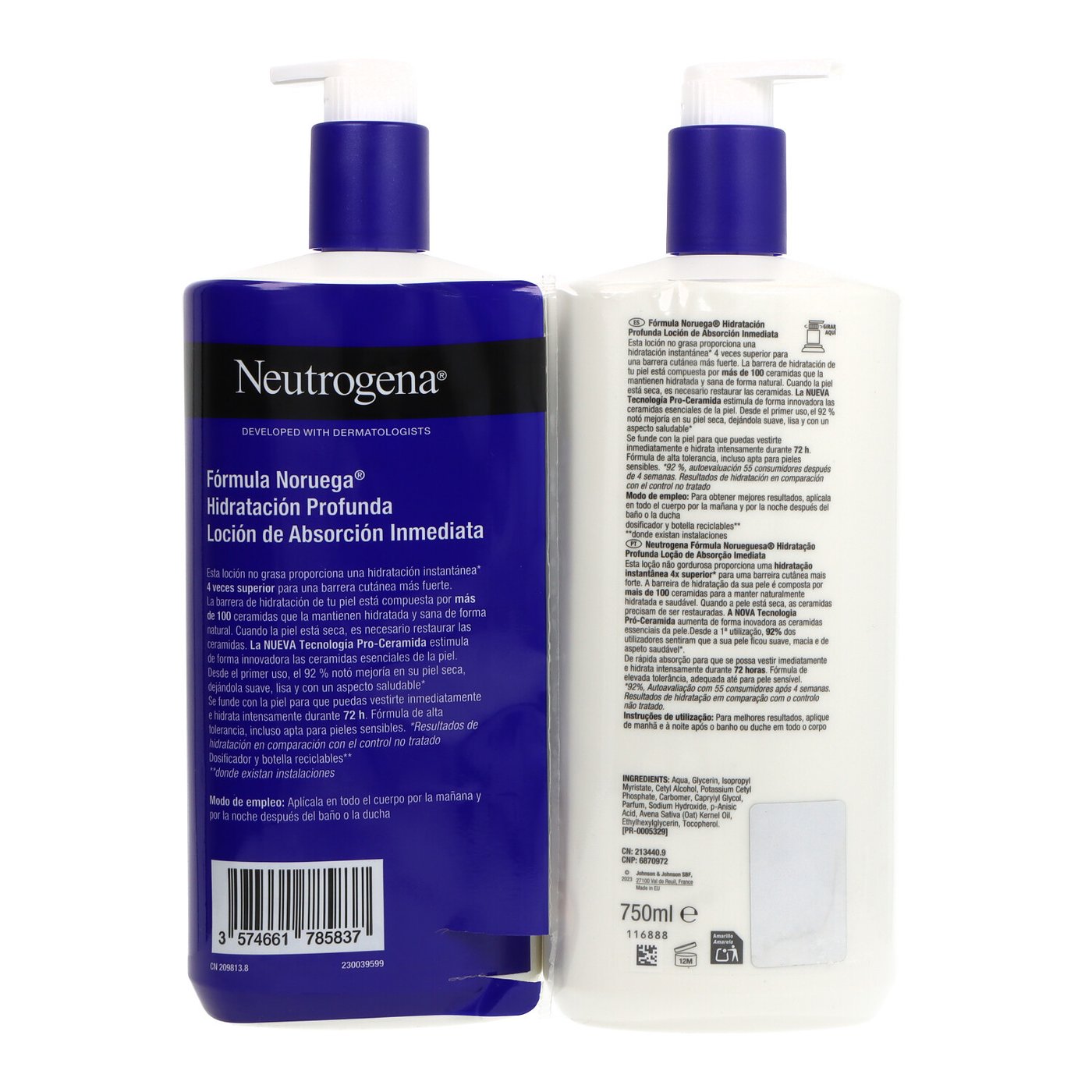 NEUTROGENA DEEP HYDRATION lozione per pelle secca confezione 2 x 750 ml