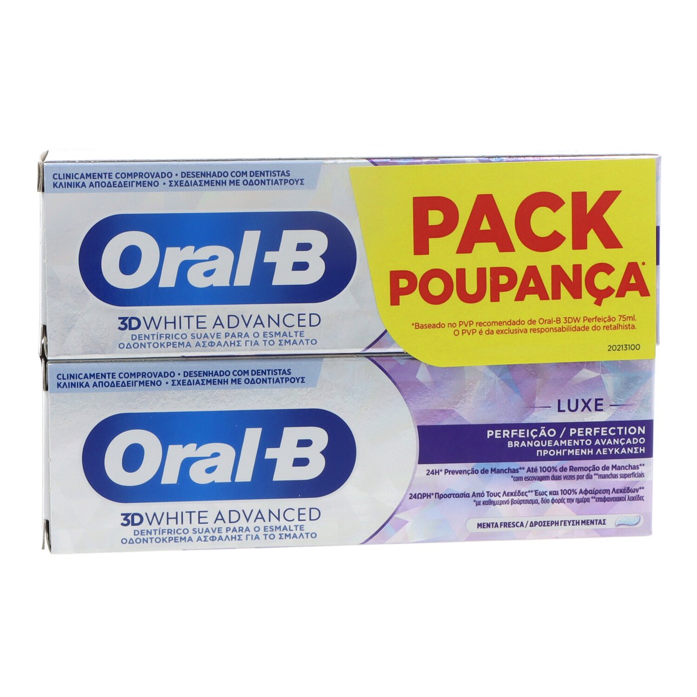 Dentifrice ORAL-B 3D WHITE LUXE PERFECTION 2 x 75 ml