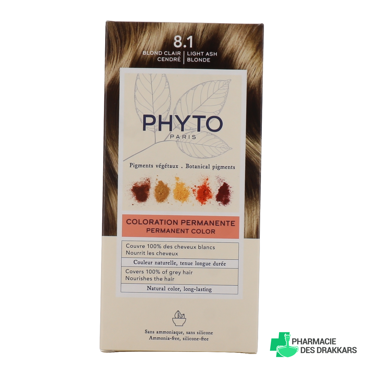 PHYTOCOLOR #8.1-Light Cendre Blonde 4 u