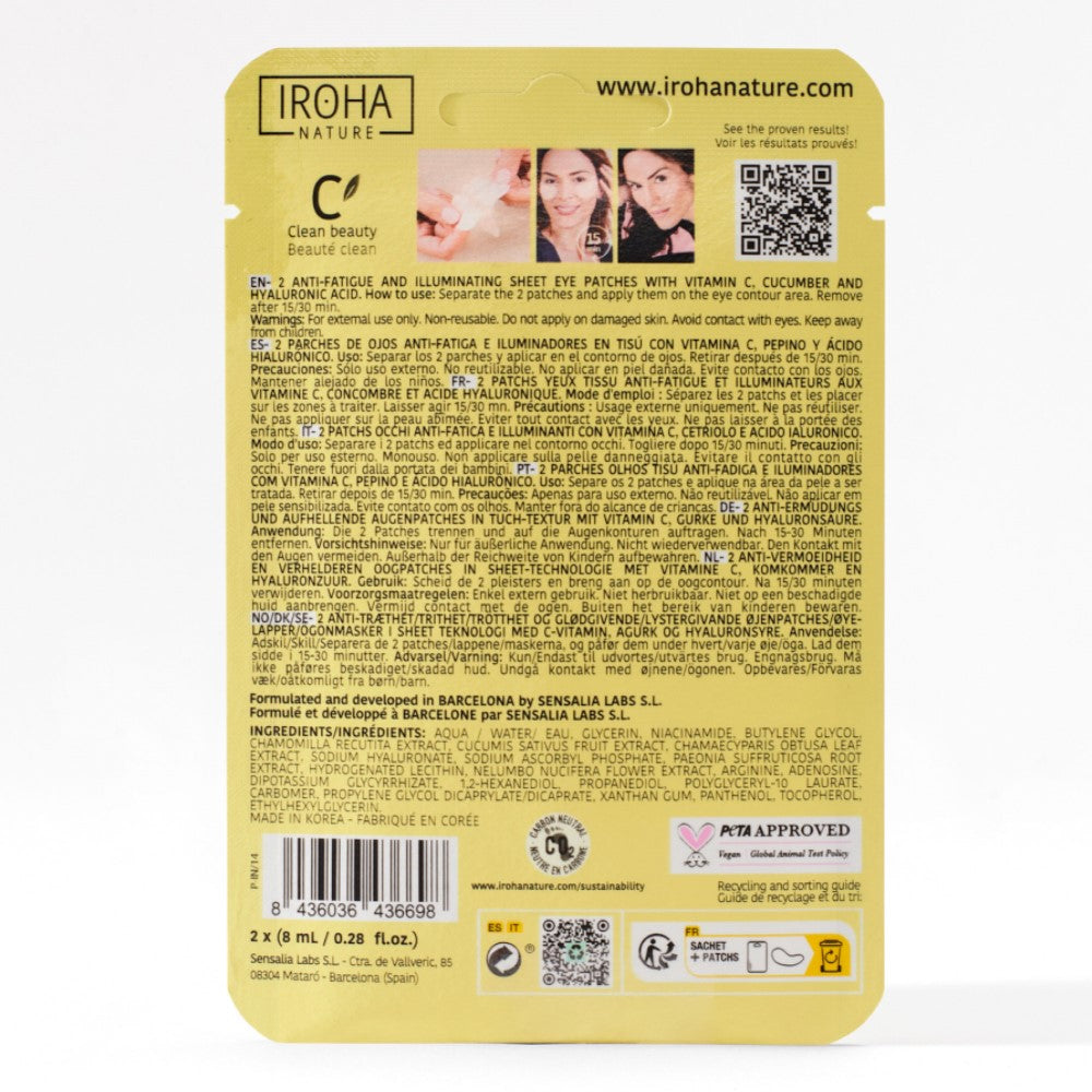 IROHA CERNES ET POCHES patchs illuminants anti-fatigue 2 unités