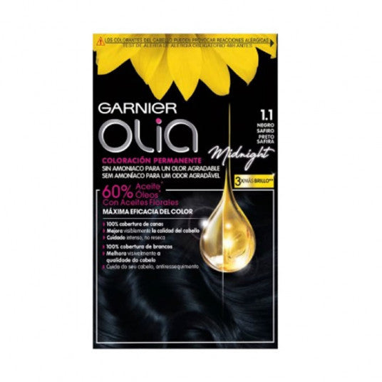GARNIER OLIA coloration permanente sans ammoniaque #1.10-noir saphir 1 unité