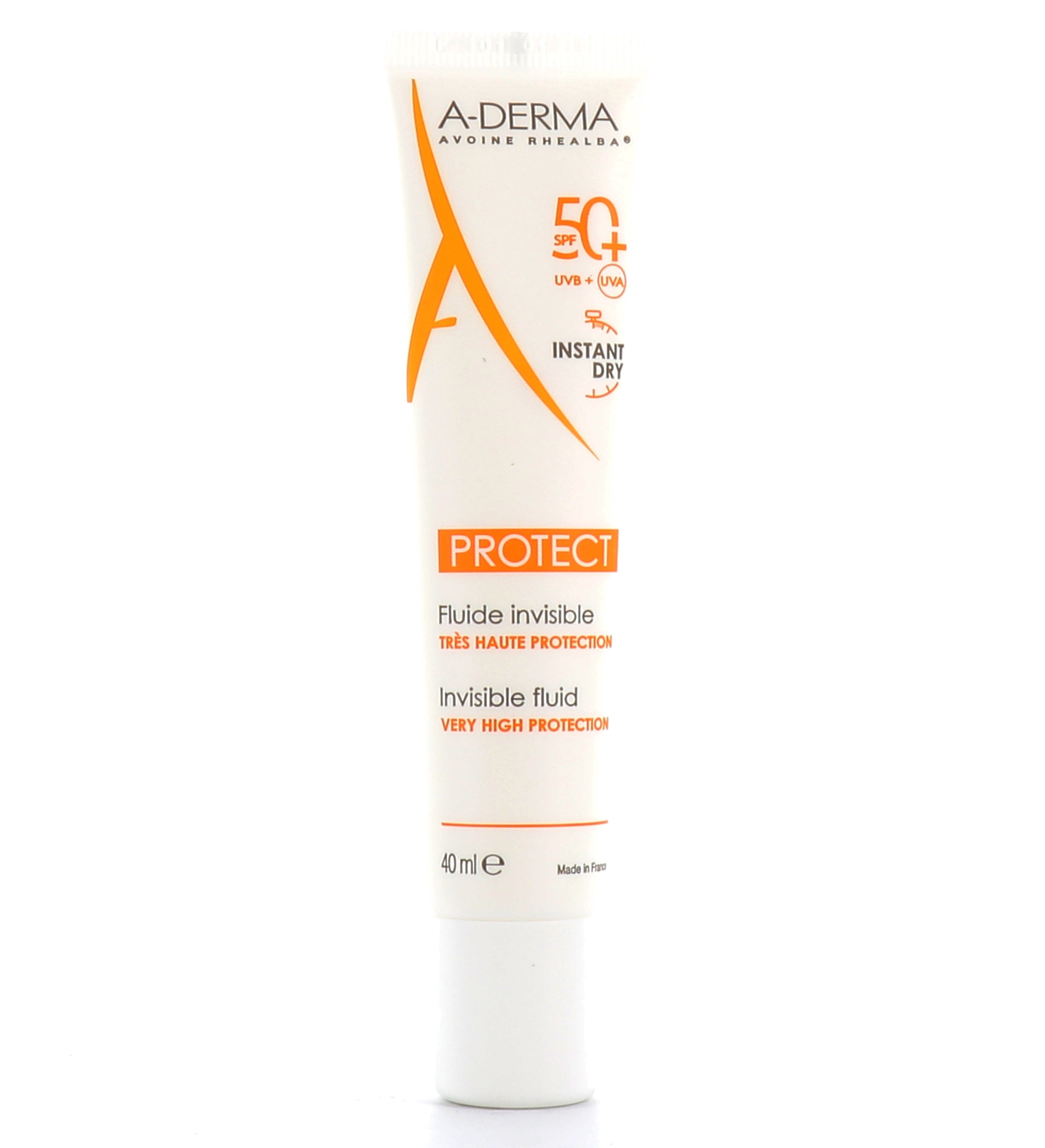 A-DERMA PROTECT invisible facial solar fluid SPF50+ 40 ml