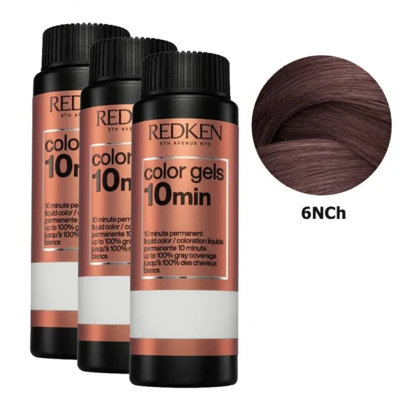 REDKEN COLOR GELS LACQUERS 10 MINUTES #6NCh 60 ml x 3 u