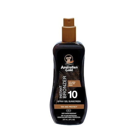 Crème solaire en spray gel AUSTRALIAN GOLD FPS10 avec activateur de bronzage instantané 237 ml
