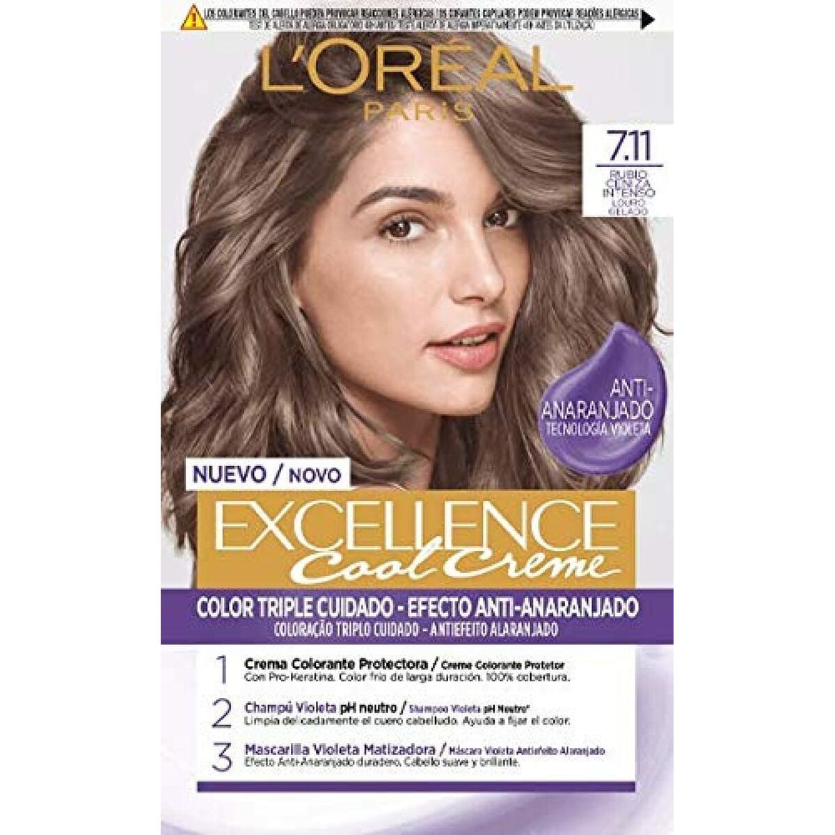 L'ORÉAL PARIS EXCELLENCE COOL dye #7.11-intense ash blonde 192 ml