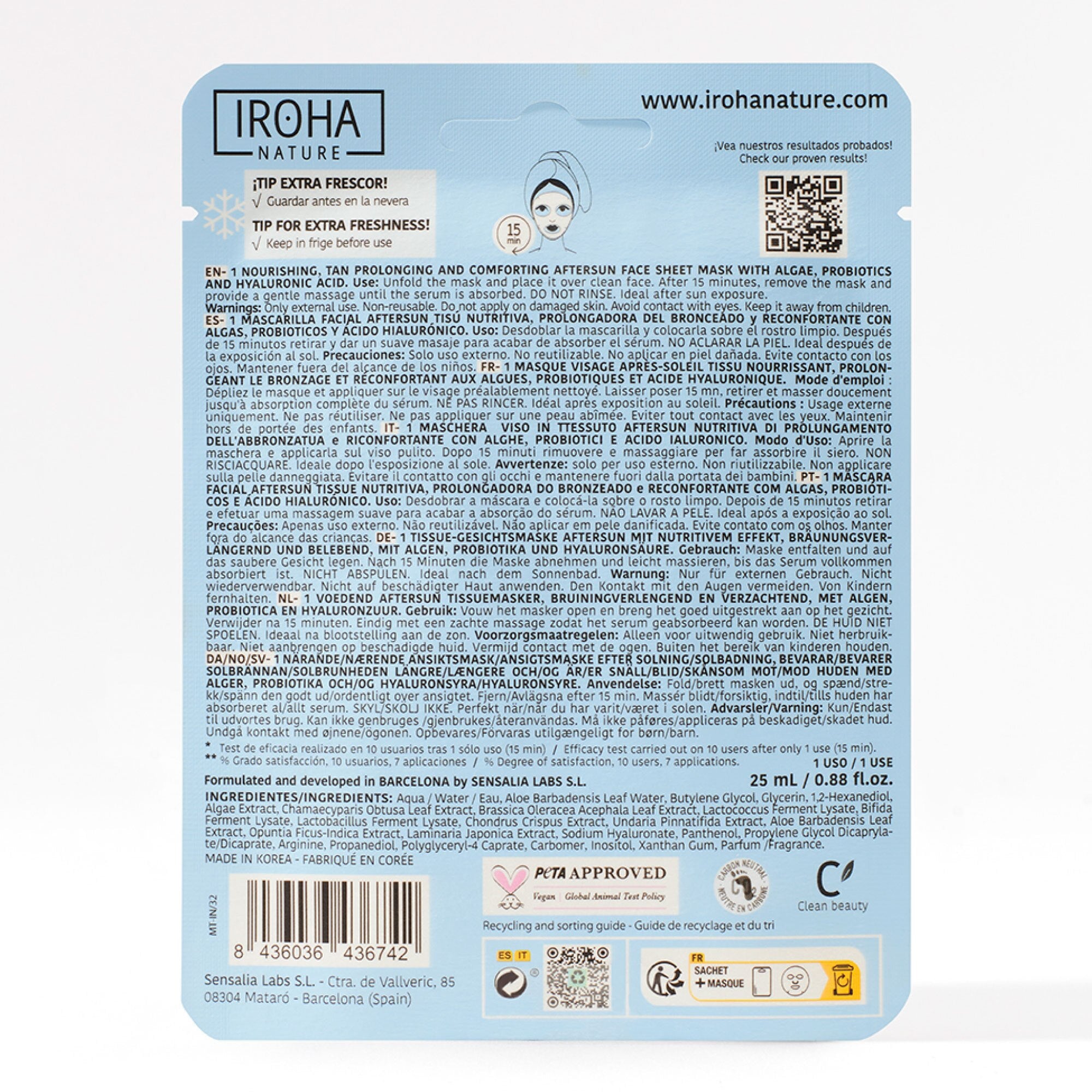 IROHA ALGAE abbronzatura nutriente lunga durata 1 pz