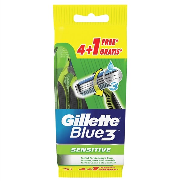 GILLETTE BLUE 3 SENSITIVE rasoirs jetables 5 unités
